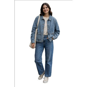 Women's Woolrich Blue Sherpa Lined Jean Jacket XL